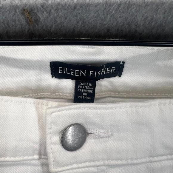 Eileen Fisher Women White Organic Cotton Stretch Bootcut Crop Jeans 12 NWT - Picture 2 of 10